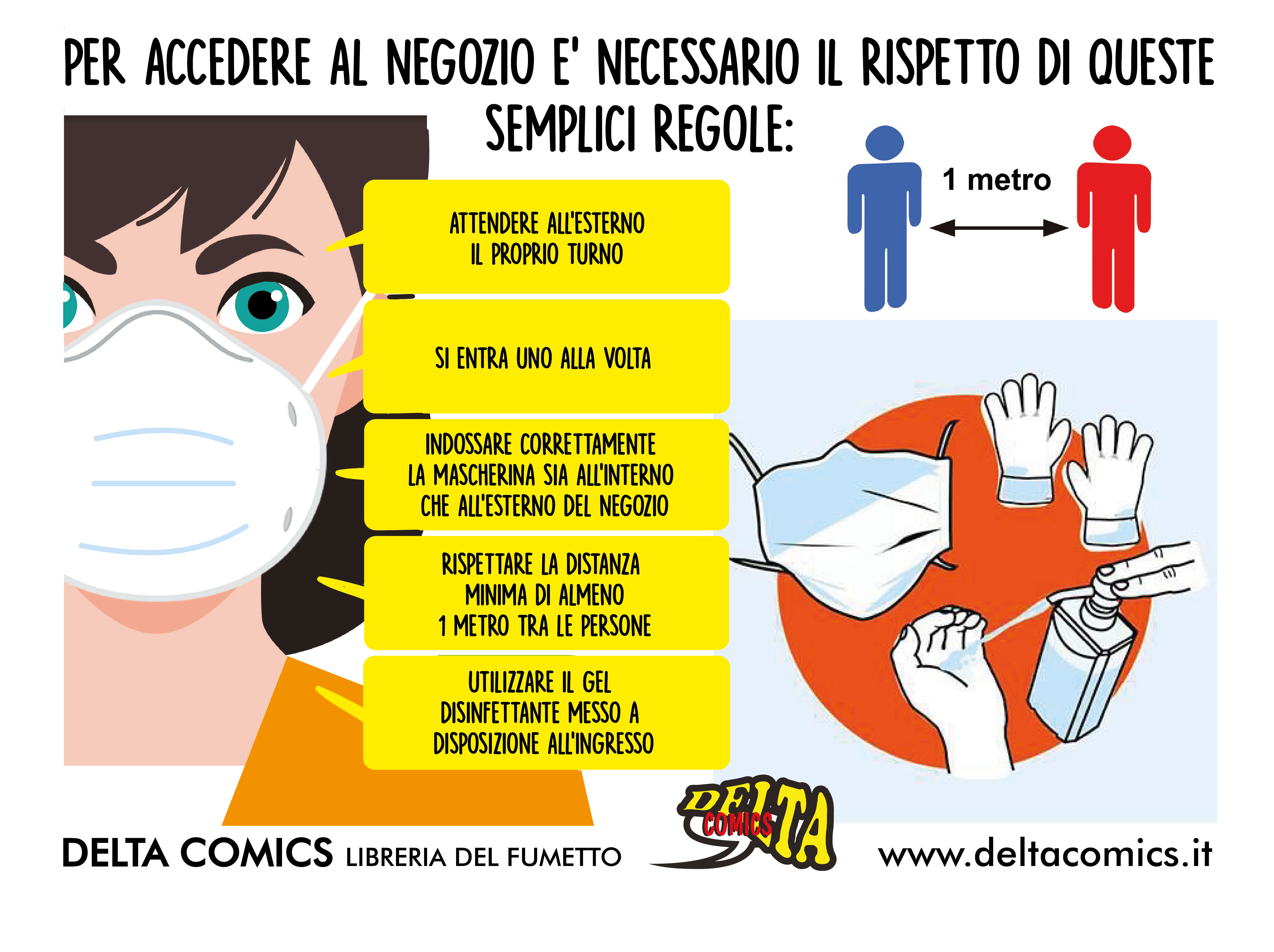 Misure precauzionali per accedere al negozio