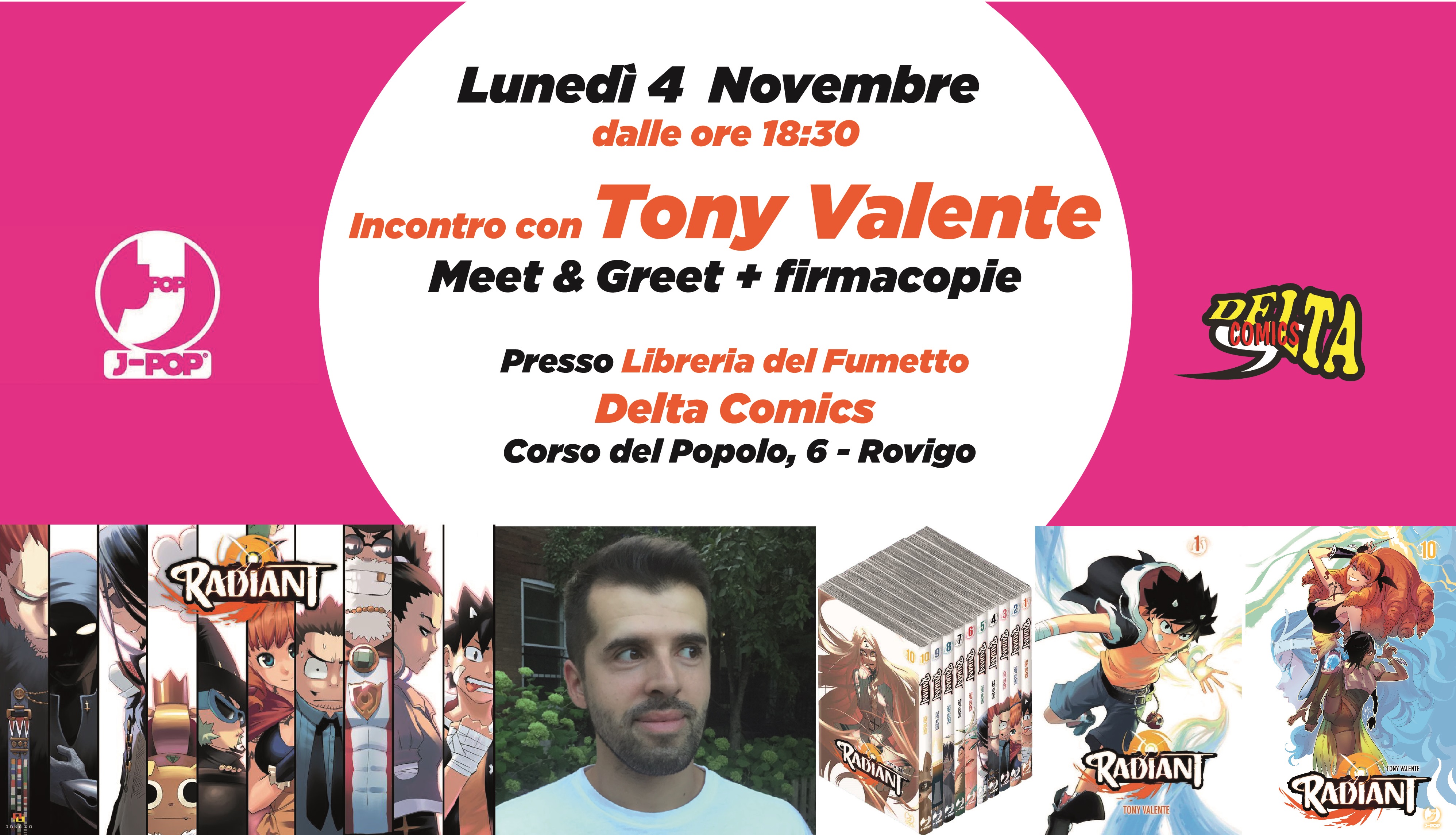 Incontro firmacopie con Tony Valente l'autore di Radiant