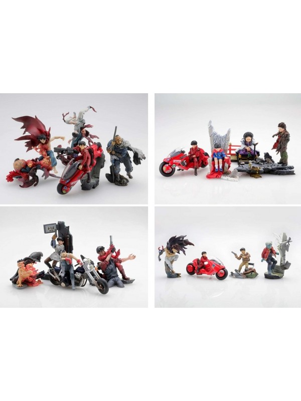 Akira - Set completo di 4 Box Display da 6 Gashapon figure (Kaneda Box + Tetsuo Box + Akira Box + Kessen Box) - Kaiyodo Mini Q (Miniature Cube)