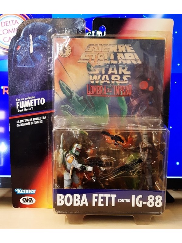 Boba Fett contro IG-88 - Set di 2 action figure con fumetto - Star Wars - Guerre Stellari - L'Ombra dell'Impero - Kenner/GiG