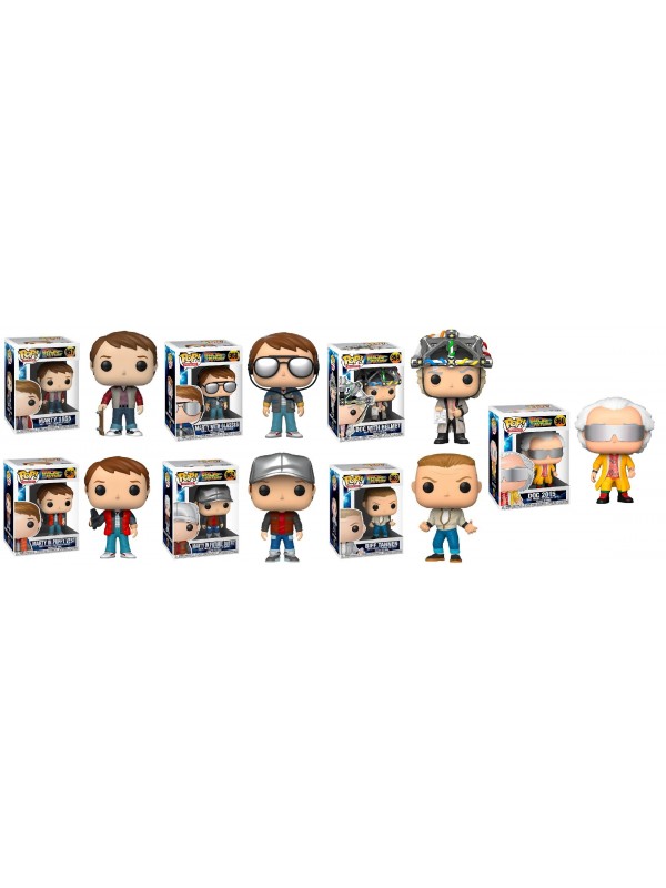 Marty 1955, Marty with Glasses, Doc with Helmet, Marty in Puffy Vest, Doc 2015, Marty in Future Outfit, Biff Tannen - Back To Future (Ritorno al Futuro) - Set di 7 Funko Pop! - Vinyl Figure - POP! Movies 957-958-959-960-961-962-963