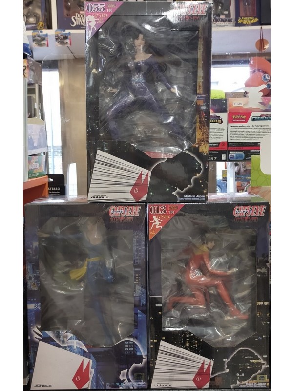 Hitomi Kisugi (Kisugi Hitomi), Rui Kisugi (Kelly Tashikel), Ai Kisugi (Tati Tashikel) - Cat’s Eye (Occhi di Gatto) - Pack di 3 statuette - Jungle 