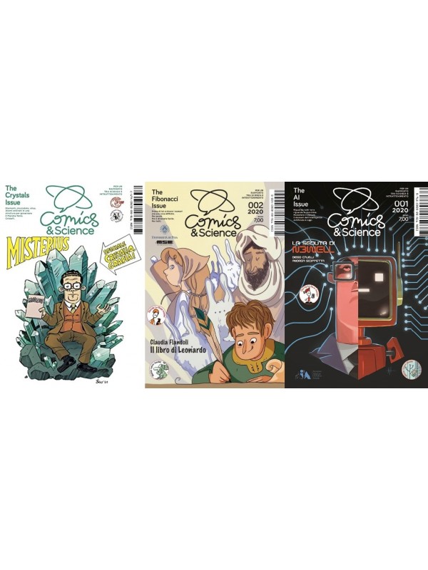 Pack Comics & Science - The Crystals Issue Misterius (Ortolani) + The Fibonacci Issue + The AI Issue