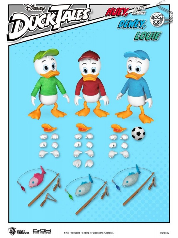 Huey, Dewey, Louie - Qui, Quo e Qua - DAH 069 - DuckTales Dynamic 8ction Heroes - Set di 3 Action Figure in scala 1/9 - Beast Kingdom