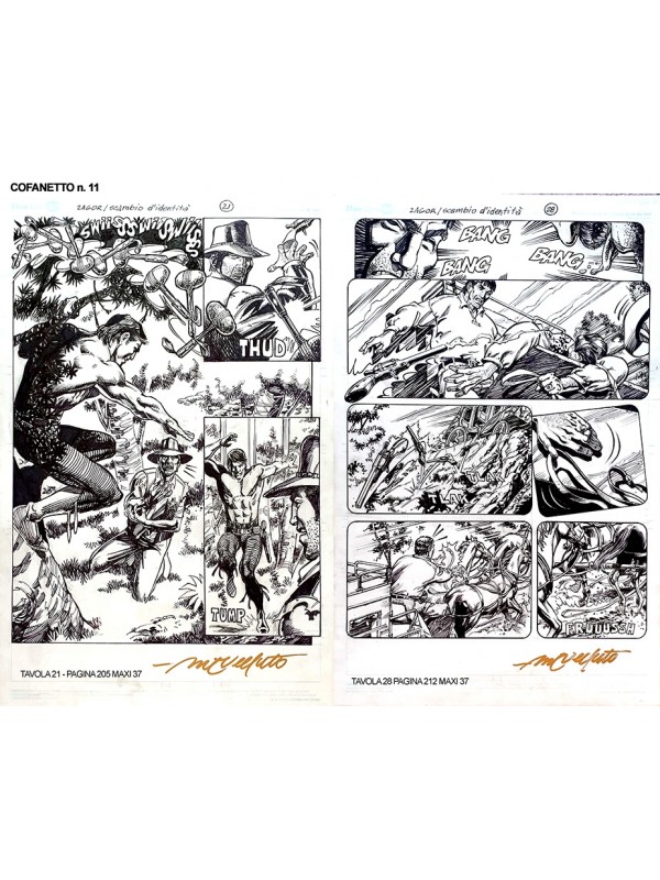 Zagor - Portfolio/Tavole originali - Cofanetto n. 11 + Rivista - SCLS Magazine 