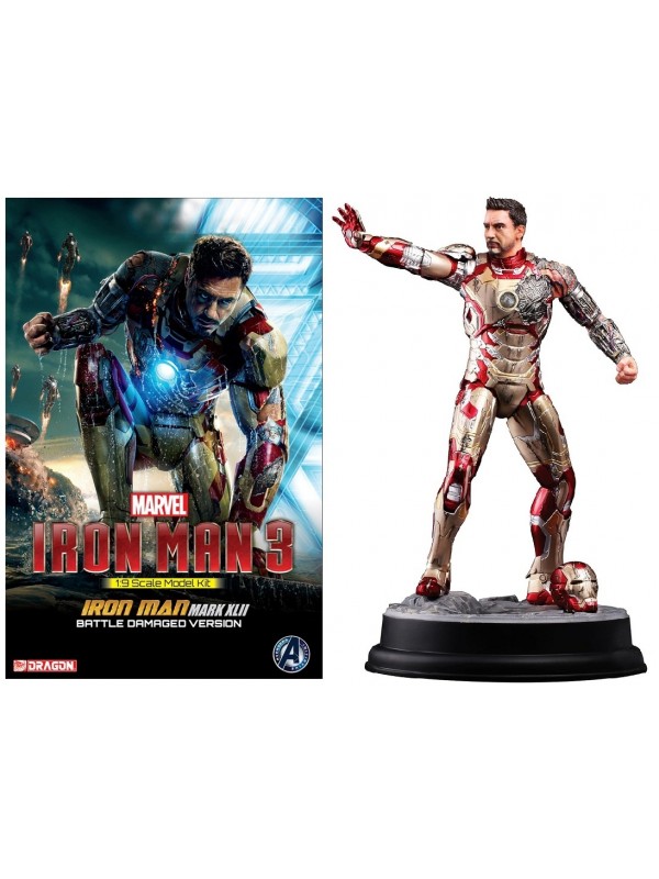 IRON MAN 3 MARK XLII Battle Damage Version - Model Kit 1:9 Action Hero Vignette - Dragon