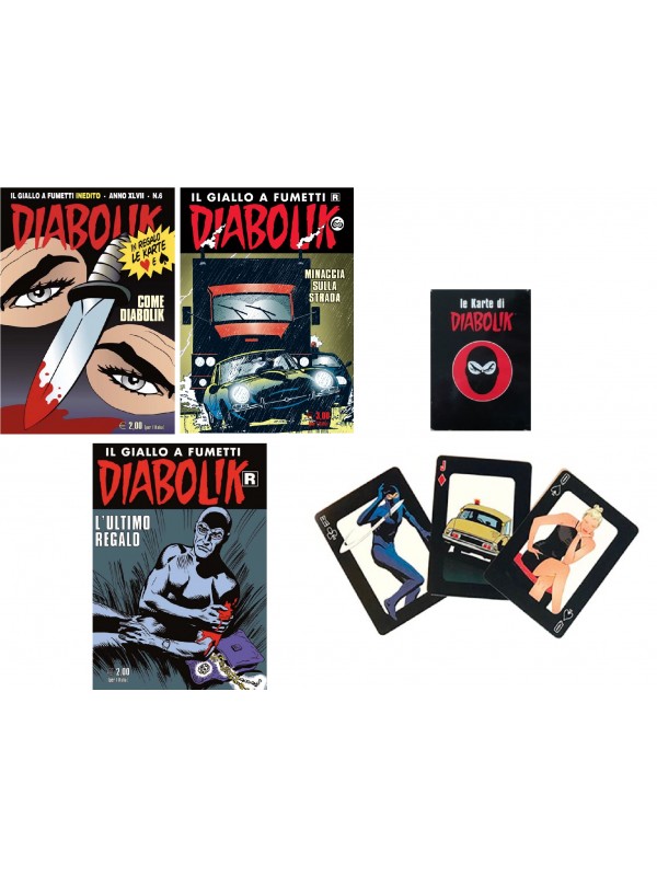 Diabolik - Set 3 Fumetti - Con Carte da Gioco Diabolik