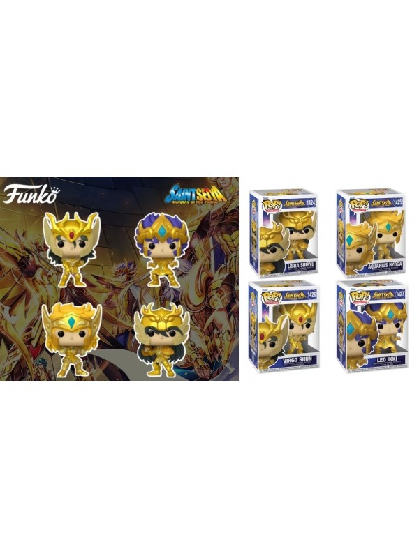 Libbra Shiryu, Aquarius Hyoga, Virgo Shun, Leo Ikki - Saint Seiya (I Cavalieri dello Zodiaco) - Set di 4 Funko Pop! - Vinyl Figure - POP! Animation 1424, 1425, 1426, 1427