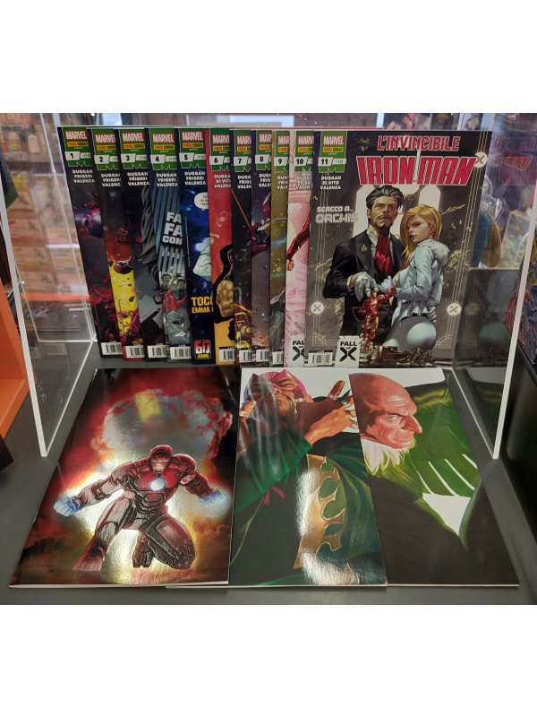L'Invincibile Iron Man - Sequenza in blocco 1/11 + n. 1 Variant J. Romita Jr + n. 5 Villain Variant Alex Ross + n. 9 Villain Variant Alex Ross - Panini Comics