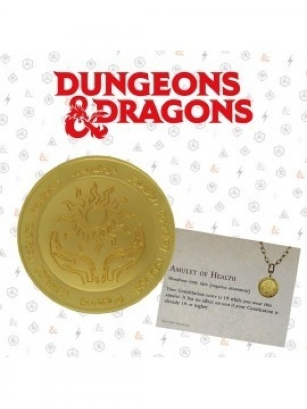 24 Karat Gold Plated - Amulet of Health Medallion - Includes Magic Item Formula - Dungeons & Dragons - D&D - Fanattik