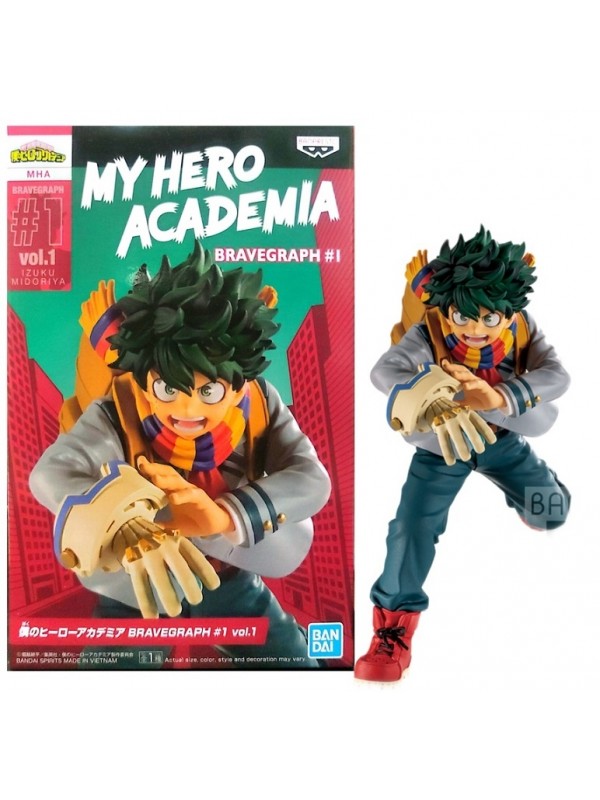 MIDORIYA - MY HERO ACADEMIA - BRAVEGRAPH VOL.1 - BANPRESTO - STATUA 14CM