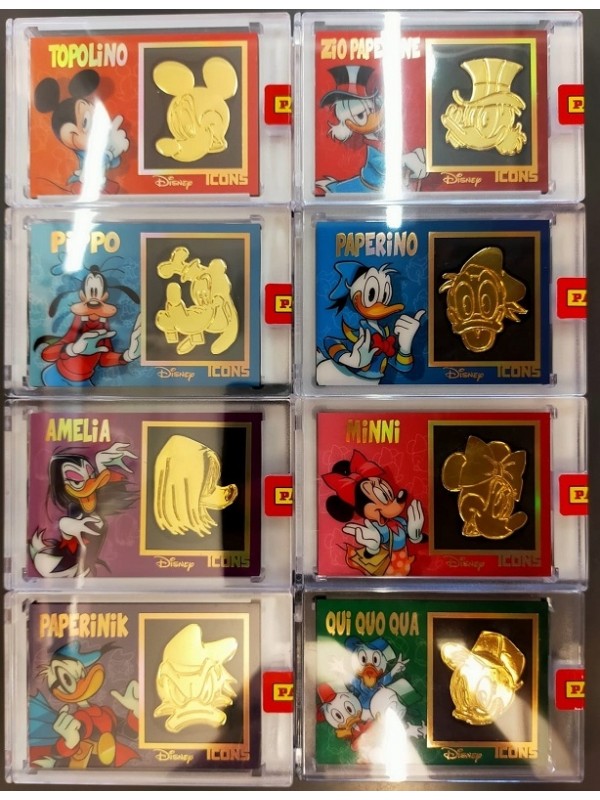 Disney Icons Black Gold Collection - Serie Completa 8 Cards/Plate - Panini Comics (2023)
