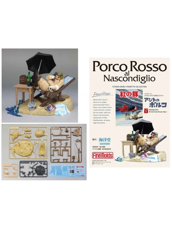 Porco Rosso al Nascondiglio - Porco In His Hideout - Studio Ghibli Vignette Collection - 1/48 Scale To Paint Model Kit - Maison Ghibli / FINEMOLDS