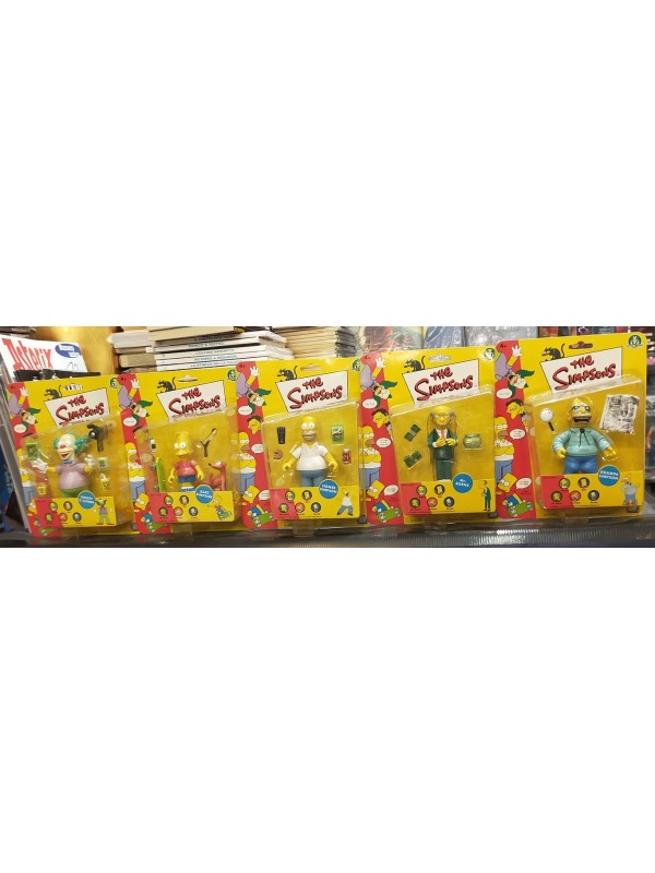 Krusty Il Clown, Bart, Homer, Mr Burns, Grampa Simpson - The Simpsons - Serie Completa di 5 Action Figure - Giochi Preziosi (2002)