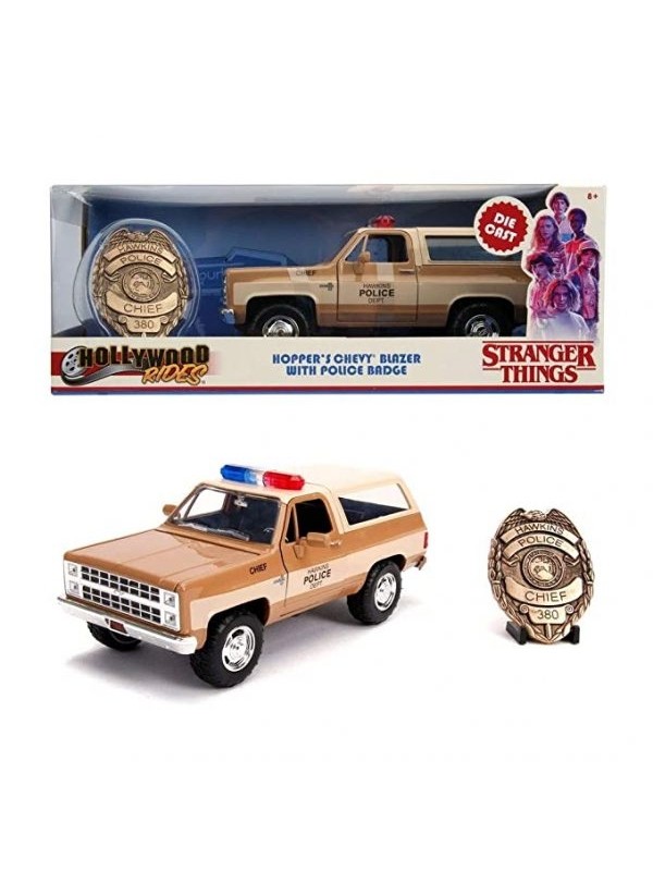 Hopper's Chevy Blazer With Police Badge - Stranger Things - Metals Die Cast - Hollywood Rides