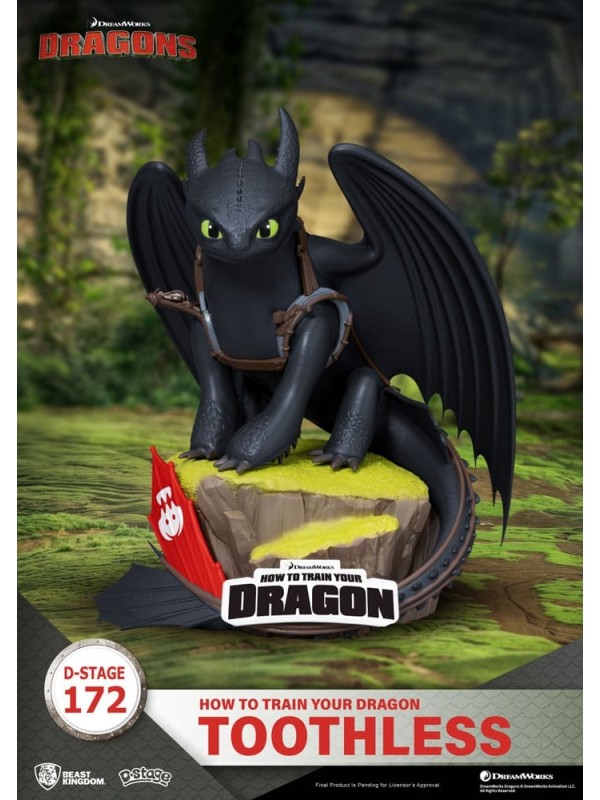 Toothless (Sdendato) - How To Train Your Dragon (Dragon Trainer Saga) - Diorama Stage 172 - 14 cm - D-Stage Beast Kingdom