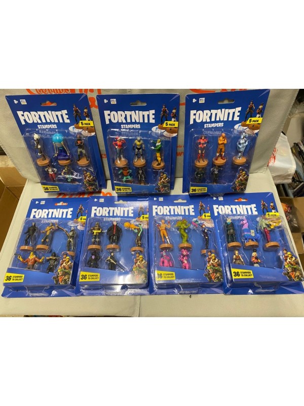 Blocco di Fortnite Stampers - Action Figure 6 cm - Blister da 5 - Collezione quasi completa - Epic Games 